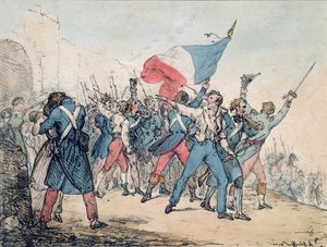 Alegoría de la Revolución de 1830 y la Marsellesa, grabado por los hermanos Gihaut, 1830